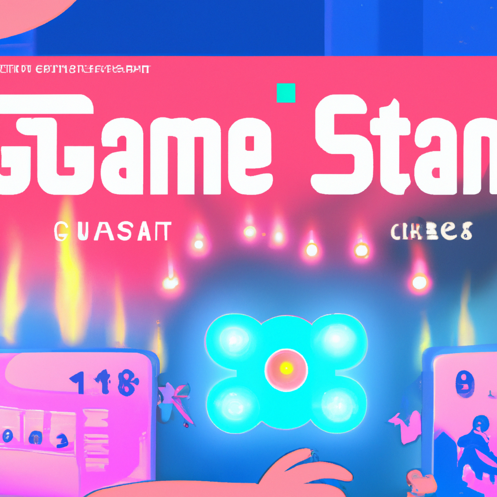 Colorful pixel arena with HUD and badges